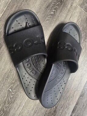 Crocs black slides